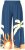 Ulla Popken Abstract Landscape Elastic Waist Palazzo Pants Blue - Jeansy & Spodnie w Dużych Rozmiarach – Plus Size - 