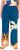 Ulla Popken Abstract Landscape Elastic Waist Palazzo Pants Blue - Jeansy & Spodnie w Dużych Rozmiarach – Plus Size - 