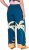Ulla Popken Abstract Landscape Elastic Waist Palazzo Pants Blue - Jeansy & Spodnie w Dużych Rozmiarach – Plus Size - 