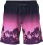 Ulla Popken Active Wide Leg Elastic Waist Palm Tree Pattern Mesh Shorts Black - Jeansy & Spodnie w Dużych Rozmiarach – Plus Size - 