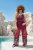 Ulla Popken Mixed Palm Print Elastic Waist Palazzo Pants Red - Jeansy & Spodnie w Dużych Rozmiarach – Plus Size - 