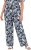 Ulla Popken Feather Print Elastic Waist Pants Blue - Jeansy & Spodnie w Dużych Rozmiarach – Plus Size - 