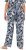 Ulla Popken Feather Print Elastic Waist Pants Blue - Jeansy & Spodnie w Dużych Rozmiarach – Plus Size - 