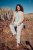 Ulla Popken Mosaic Print Elastic Waist Pants White - Jeansy & Spodnie w Dużych Rozmiarach – Plus Size - 