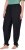 Ulla Popken Quick Drying Split Leg Elastic Waist Joggers Black - Jeansy & Spodnie w Dużych Rozmiarach – Plus Size - 