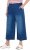 Ulla Popken Denim Culottes Blue - Jeansy & Spodnie w Dużych Rozmiarach – Plus Size - 