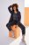 Ulla Popken Snake Print Elastic Waist Joggers Black - Jeansy & Spodnie w Dużych Rozmiarach – Plus Size - 