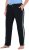 Ulla Popken Side Stripe Elastic Waist Joggers Black - Jeansy & Spodnie w Dużych Rozmiarach – Plus Size - 