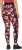 Ulla Popken Abstract Flower Print Performance Leggings Red - Jeansy & Spodnie w Dużych Rozmiarach – Plus Size - 
