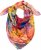 Ulla Popken Colorful Square Silk Scarf Rainbow - Akcesoria - 