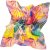 Ulla Popken Colorful Square Silk Scarf Rainbow - Akcesoria - 