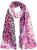 Ulla Popken Rainbow Leopard Print Scarf Pink - Akcesoria - 