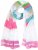Ulla Popken Pink Lettering Border Print Scarf Snow White - Akcesoria - 