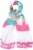 Ulla Popken Pink Lettering Border Print Scarf Snow White - Akcesoria - 