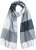 Ulla Popken Checked Fringed Hem Scarf Light Grey Melange - Akcesoria - 