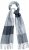 Ulla Popken Checked Fringed Hem Scarf Light Grey Melange - Akcesoria - 