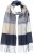 Ulla Popken Checked Fringed Hem Scarf Dark Putty - Akcesoria - 
