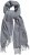 Ulla Popken Ribbed Knit Fringed Hem Scarf Grey Melange - Akcesoria - 