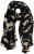 Ulla Popken Printed Silk Scarf Black - Akcesoria - 
