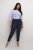 Kaffe Curve Leana Spodnie Chino 7/8 Północny Granat - Jeansy & Spodnie w Dużych Rozmiarach – Plus Size - 