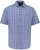 JP1880 Short Sleeve Check Print Traditional Shirt Blue - Koszule - Koszule 2XL-10XL