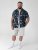 D555 Corden Hawaiian AOP Cuban Collar Resort Short Sleeve Navy - Koszulki z krótkim rękawem - Męskie koszule z krótkim rękawem