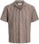 Jack & Jones Montauk Crochet Short Sleeve Shirt Dark Red - Koszulki z krótkim rękawem - Męskie koszule z krótkim rękawem