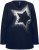 Ulla Popken Sequined Star Rolled Edge Sweater Navy - Bluzy & bluzy z kapturem - 
