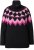 Ulla Popken Neon Alpine Pattern Long Sleeve Turtleneck Sweater Light Pink - Bluzy & bluzy z kapturem - 