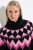 Ulla Popken Neon Alpine Pattern Long Sleeve Turtleneck Sweater Light Pink - Bluzy & bluzy z kapturem - Przytulne bluzy, hoody i swetry