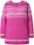 Ulla Popken Norwegian Style Pastel Tone Long Sleeve Sweater Summer Berry - Bluzy & bluzy z kapturem - 