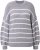 Ulla Popken Oversized Striped Balloon Sleeve Sweater Grey Melange - Bluzy & bluzy z kapturem - 