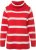 Ulla Popken Stripe Fine Knit Turtleneck Sweater Light Red - Bluzy & bluzy z kapturem - 