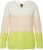 Ulla Popken Block Stripe Long Sleeve V-Neck Sweater Lime Green - Bluzy & bluzy z kapturem - 