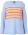 Ulla Popken Striped Long Sleeve Sweater Sky Blue - Bluzy & bluzy z kapturem - 