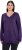 Ulla Popken Soft Fine Knit Pullover V-Neck Sweatshirt Deep Violet - Bluzy & bluzy z kapturem - 