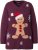 Ulla Popken Gingerbread Man Christmas Sweater Dark Wine Red - Bluzy & bluzy z kapturem - 