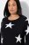 Ulla Popken Glitter Stars Soft Knit Sweater Black - Bluzy & bluzy z kapturem - Przytulne bluzy, hoody i swetry