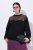 Ulla Popken Tulle Panel Sweatshirt Black - Bluzy & bluzy z kapturem - Przytulne bluzy, hoody i swetry