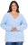 Ulla Popken Long Sleeve V-Neck Ribbed Knit Sweater Light Blue - Bluzy & bluzy z kapturem - 