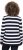 Ulla Popken Striped Polo Collar Long Sleeve Sweater Navy - Bluzy & bluzy z kapturem - 