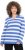 Ulla Popken Striped Polo Collar Long Sleeve Sweater Aegean Blue - Bluzy & bluzy z kapturem - 