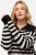 Ulla Popken Striped Troyer Collar Sweater Black - Bluzy & bluzy z kapturem - Przytulne bluzy, hoody i swetry