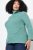 Ulla Popken Asymmetric Zipper Turtleneck Sweater Green - Bluzy & bluzy z kapturem - Przytulne bluzy, hoody i swetry