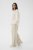 Kaffe Curve Sirana Pants Beige Melange/Black Stripe - Spodnie materiałowe - 