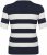 Kaffe Curve Lizzy pasekd Sweter Midnight/Chalk pasek - T-shirty - 