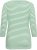 Kaffe Curve Lia Boatneck 3/4 T-Shirt Chalk/Bright Green - Koszulki & topy - 