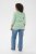 Kaffe Curve Lia Boatneck 3/4 T-Shirt Chalk/Bright Green - Koszulki & topy - 