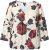 Ulla Popken Rose Print Faux Wrap Top Off-White - T-shirty - 