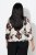 Ulla Popken Rose Print Faux Wrap Top Off-White - T-shirty - 